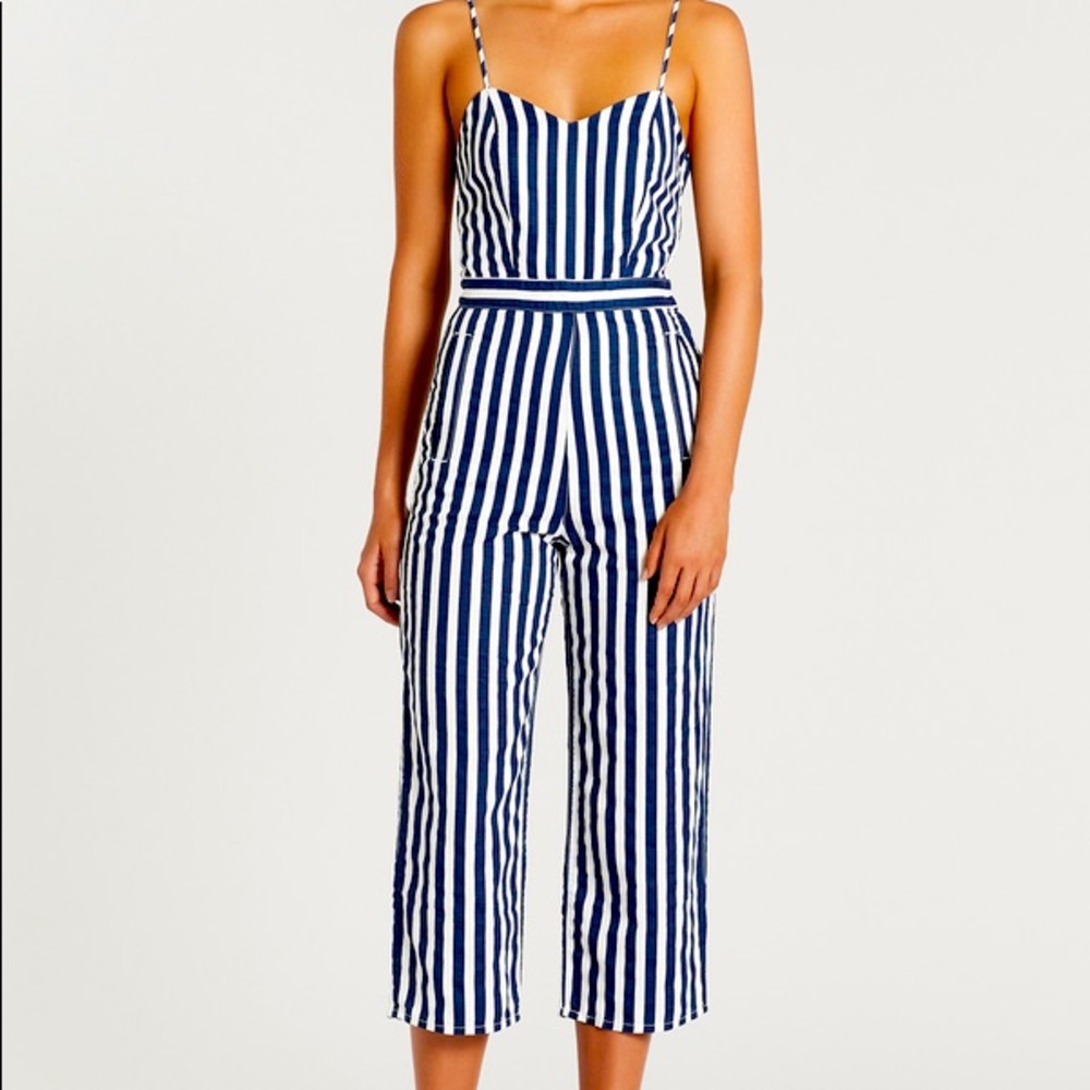 NEW! MOTHER Denim Stripped Sea Daze Jumpsuit - NWT